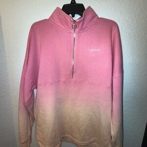 PINK Victoria's Secret Pink to Cream Ombre Half-Zip Sweatshirt